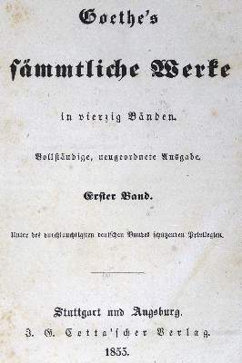 Bild Nr.1: 123-877 Goethe,J.W.v.: (Literatur und illustrierte Bücher bis 19.Jahrhundert)