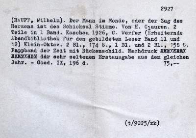 Bild Nr.2: 123-882 (Hauff,W.).: (Literatur und illustrierte Bücher bis 19.Jahrhundert)