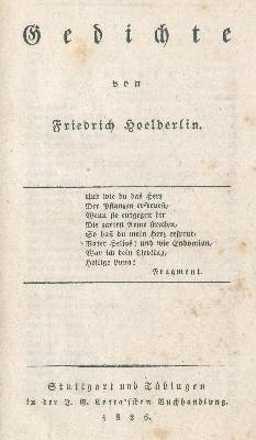 Bild Nr.1: 123-888 Hölderlin,F.: (Literatur und illustrierte Bücher bis 19.Jahrhundert)