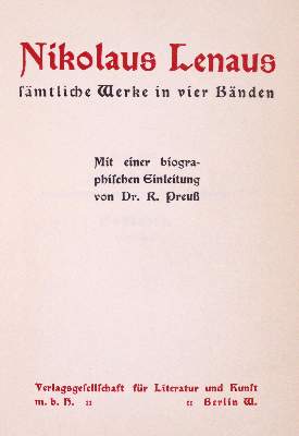 Bild Nr.1: 123-902 Lenau,N.: (Literatur und illustrierte Bücher bis 19.Jahrhundert)