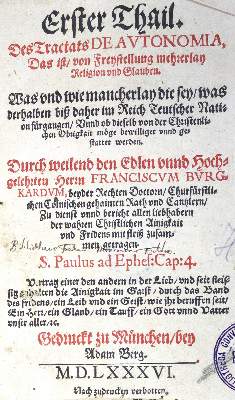 Bild Nr.1: 123-91 Burkhard,F. (d.i. A.Erstenberg).: (Alte Drucke, Handschriften und Theologie)