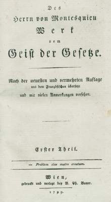 Bild Nr.1: 123-910 Montesquieu,(C.L.S.)de.: (Literatur und illustrierte Bücher bis 19.Jahrhundert)