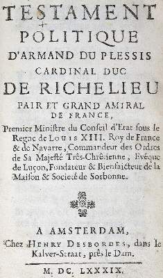 Bild Nr.1: 123-924 (Richelieu,A.J.du Plessis).: (Literatur und illustrierte Bücher bis 19.Jahrhundert)