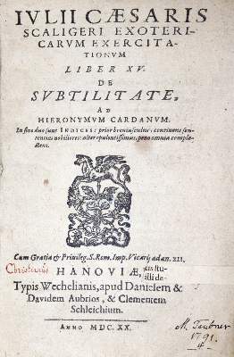 Bild Nr.1: 123-94 Caesar Scaliger,J.: (Alte Drucke, Handschriften und Theologie)