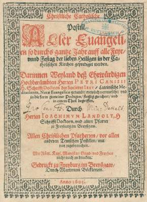 Bild Nr.1: 123-97 Canisius,P.: (Alte Drucke, Handschriften und Theologie)