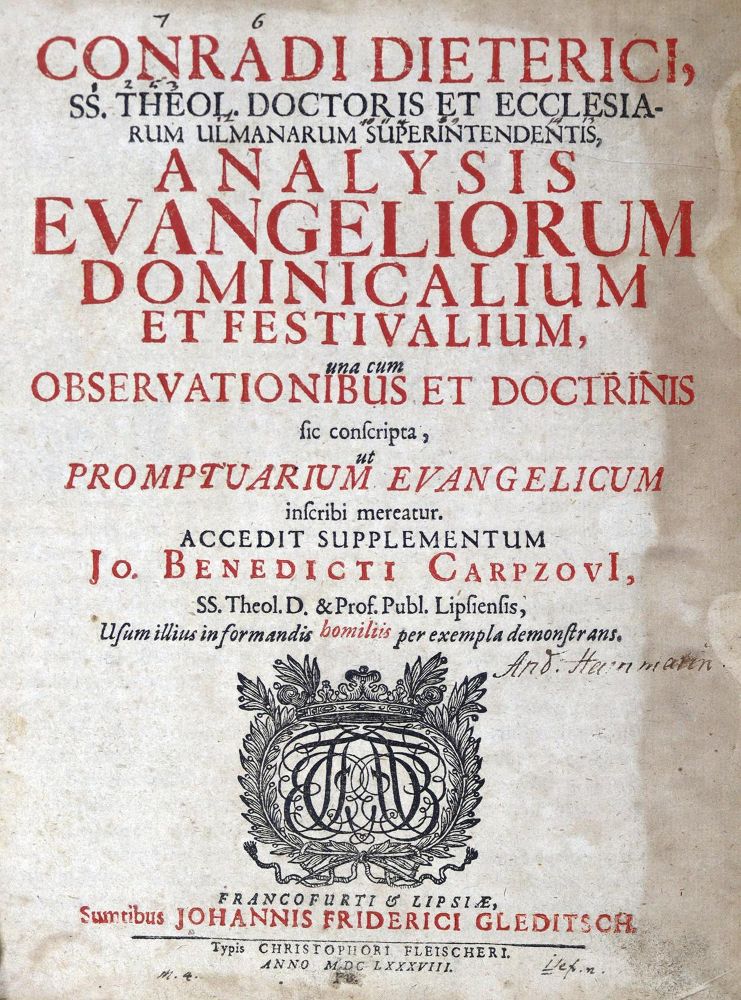 Große Abbildung Nr.1: 124-100 Dieterich,C.: (Alte Drucke, Handschriften und Theologie)