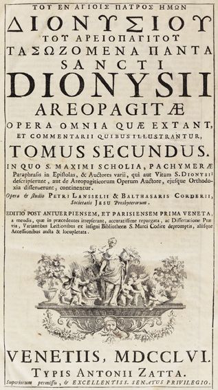 Große Abbildung Nr.1: 124-102 Dionysius Areopagita.: (Alte Drucke, Handschriften und Theologie)