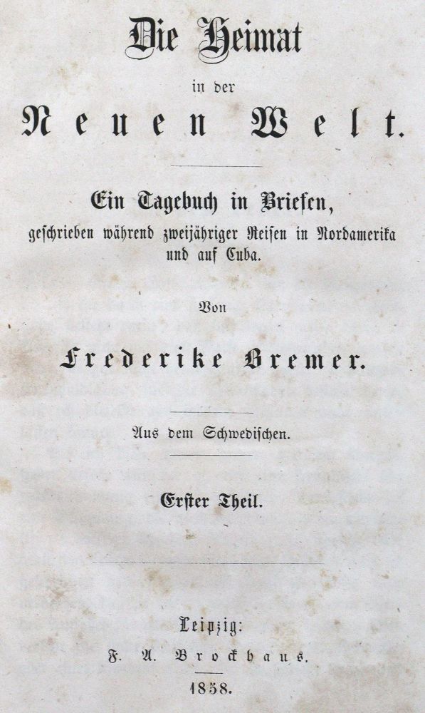 Große Abbildung Nr.1: 124-1077 Bremer,F.: (Literatur und illustrierte Bücher bis 19.Jahrhundert)
