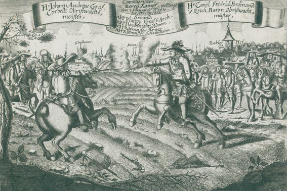 Große Abbildung Nr.1: 124-111 Cavallierischer Zwey-Kampf: (Einblattdrucke u. Flugschriften)