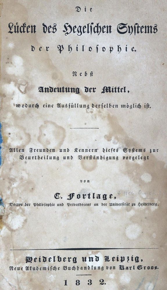 Große Abbildung Nr.1: 124-1128 Fortlage,C.: (Literatur und illustrierte Bücher bis 19.Jahrhundert)