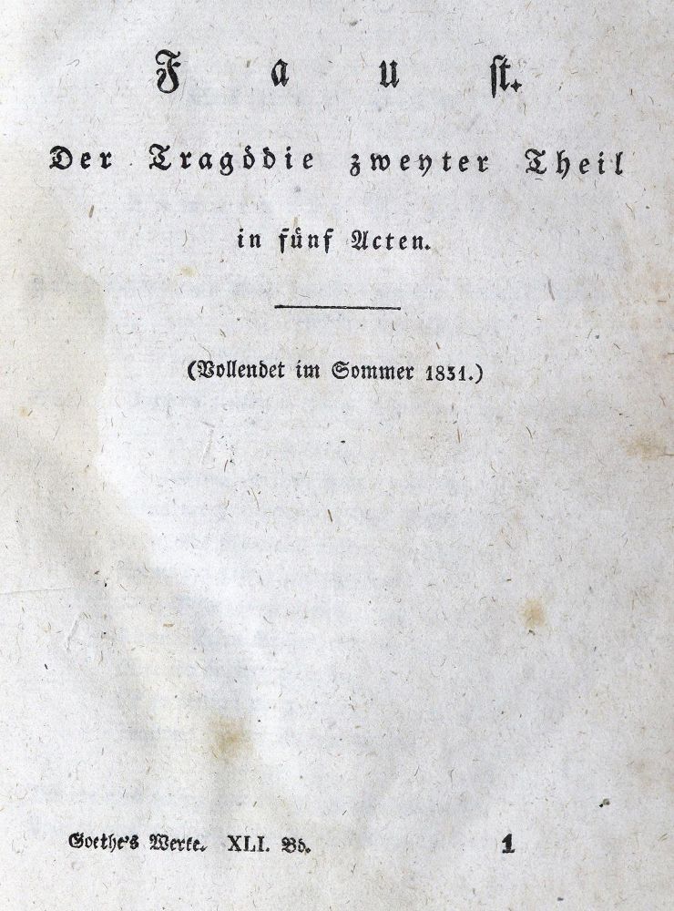 Große Abbildung Nr.1: 124-1136 Goethe,J.W.v.: (Literatur und illustrierte Bücher bis 19.Jahrhundert)