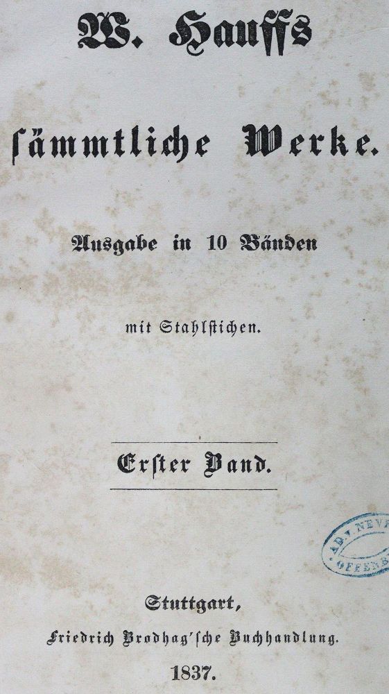Große Abbildung Nr.2: 124-1143 Hauff,W.: (Literatur und illustrierte Bücher bis 19.Jahrhundert)