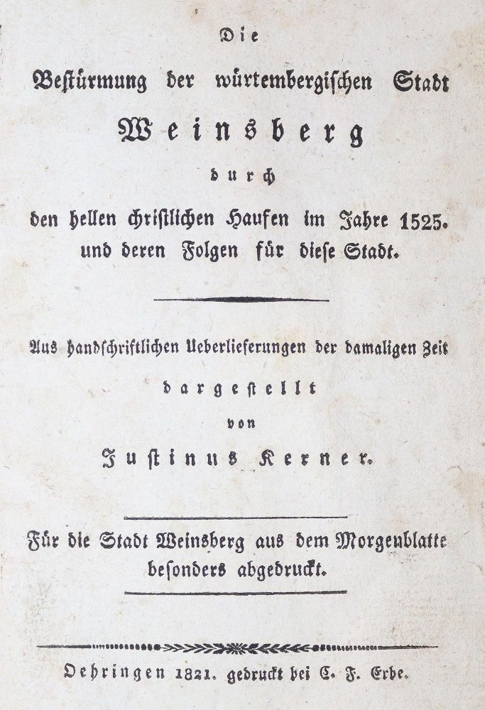 Große Abbildung Nr.1: 124-1155 Kerner,J.: (Literatur und illustrierte Bücher bis 19.Jahrhundert)