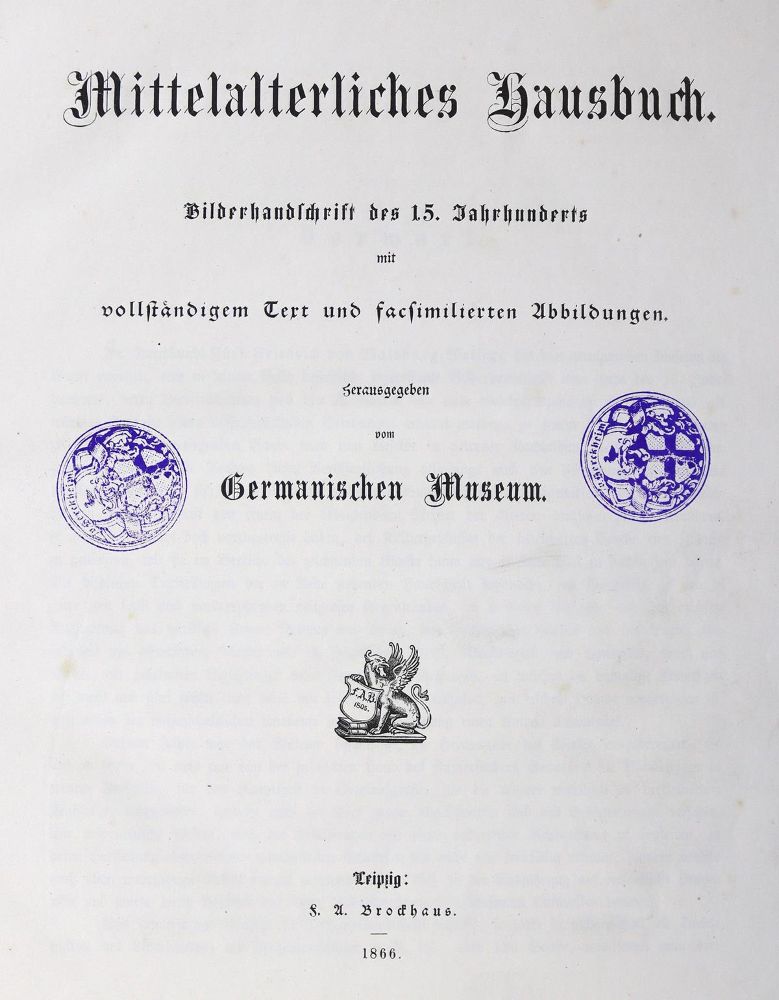 Große Abbildung Nr.1: 124-1177 Mittelalterliches Hausbuch.: (Literatur und illustrierte Bücher bis 19.Jahrhundert)
