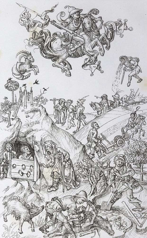 Große Abbildung Nr.3: 124-1177 Mittelalterliches Hausbuch.: (Literatur und illustrierte Bücher bis 19.Jahrhundert)