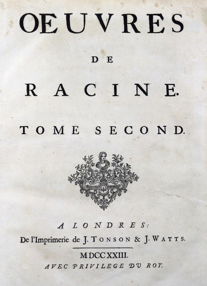 Große Abbildung Nr.1: 124-1197 Racine,J.: (Literatur und illustrierte Bücher bis 19.Jahrhundert)