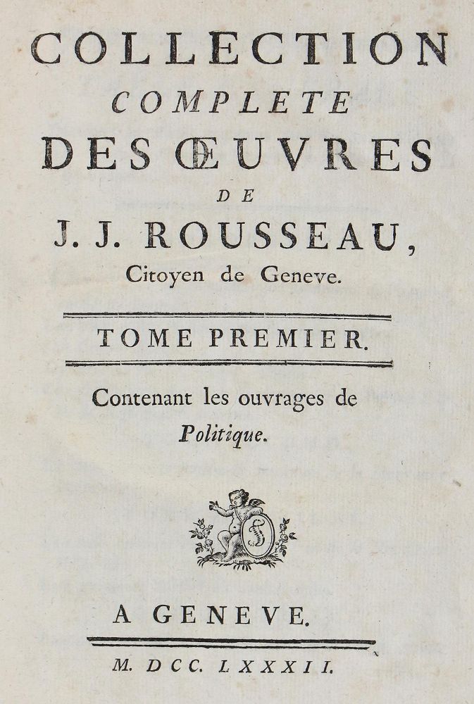 Große Abbildung Nr.1: 124-1204 Rousseau,J.J.: (Literatur und illustrierte Bücher bis 19.Jahrhundert)