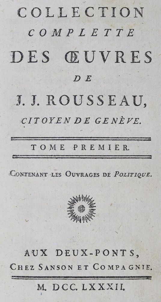 Große Abbildung Nr.1: 124-1206 Rousseau,J.J.: (Literatur und illustrierte Bücher bis 19.Jahrhundert)
