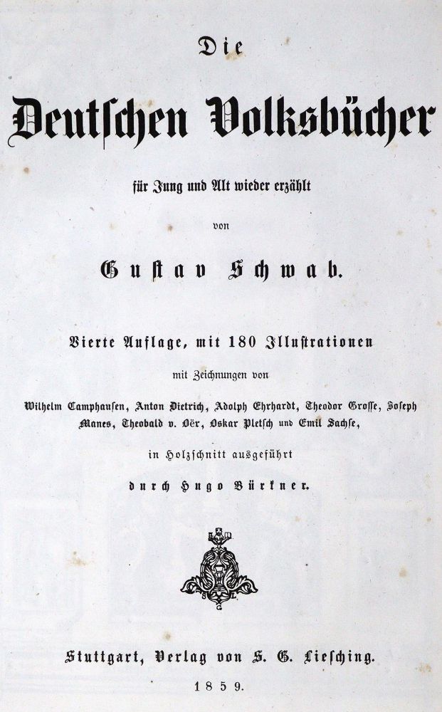 Große Abbildung Nr.1: 124-1218 Schwab,G.: (Literatur und illustrierte Bücher bis 19.Jahrhundert)
