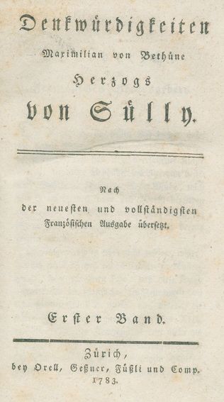 Große Abbildung Nr.1: 124-1222 Sully,M.de Bethune duc de.: (Literatur und illustrierte Bücher bis 19.Jahrhundert)