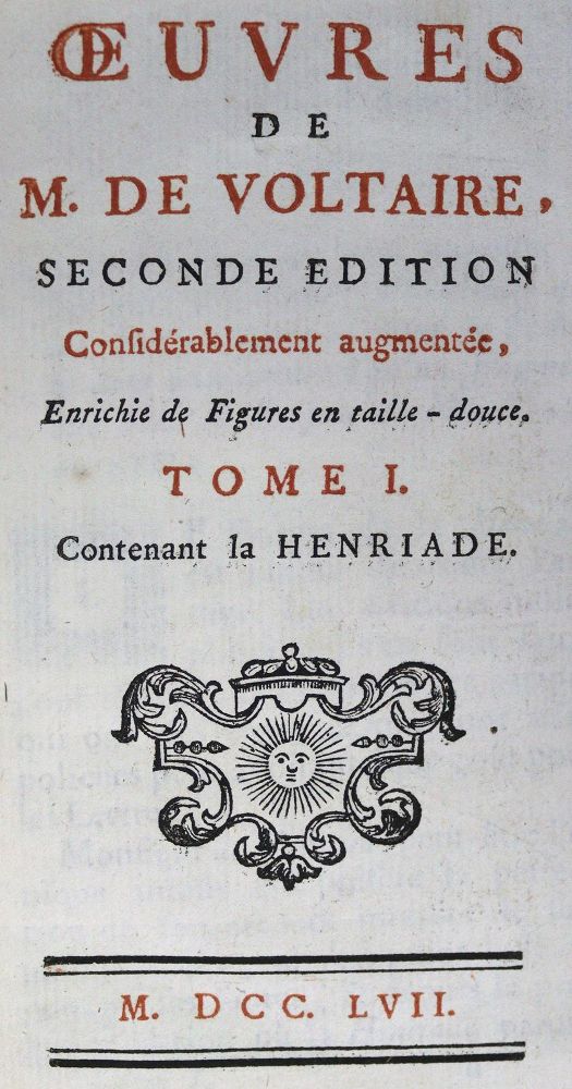 Große Abbildung Nr.2: 124-1234 Voltaire,F.M.A.de.: (Literatur und illustrierte Bücher bis 19.Jahrhundert)