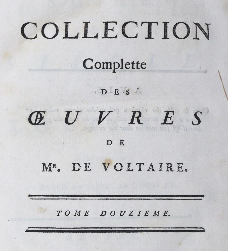 Große Abbildung Nr.1: 124-1236 Voltaire,(F.M.A.de).: (Literatur und illustrierte Bücher bis 19.Jahrhundert)