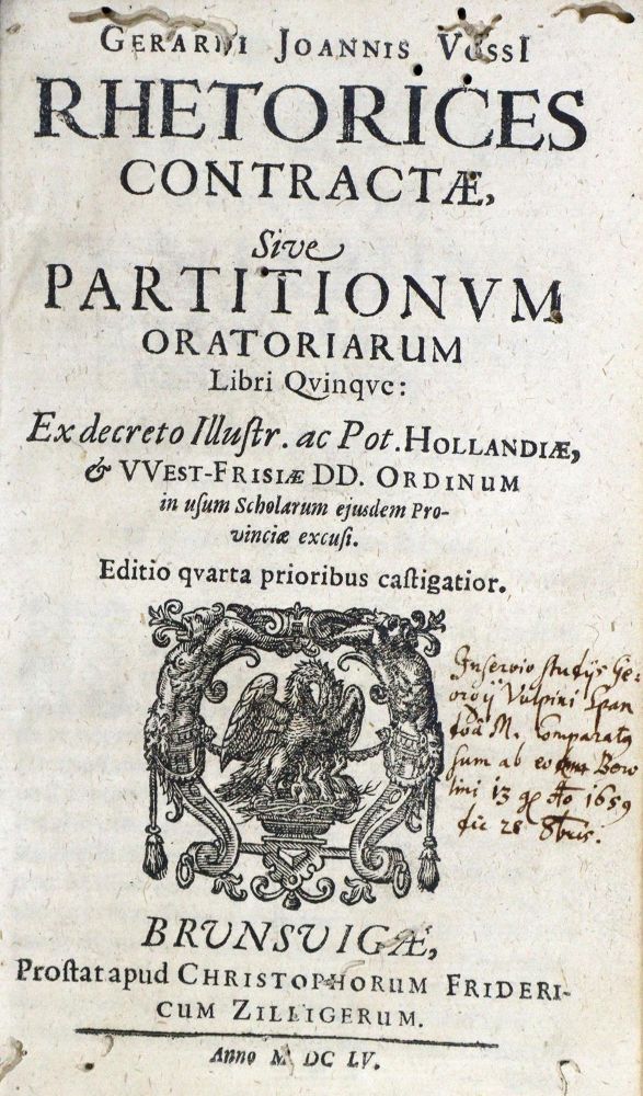 Große Abbildung Nr.1: 124-1237 Vossius,G.J.: (Literatur und illustrierte Bücher bis 19.Jahrhundert)