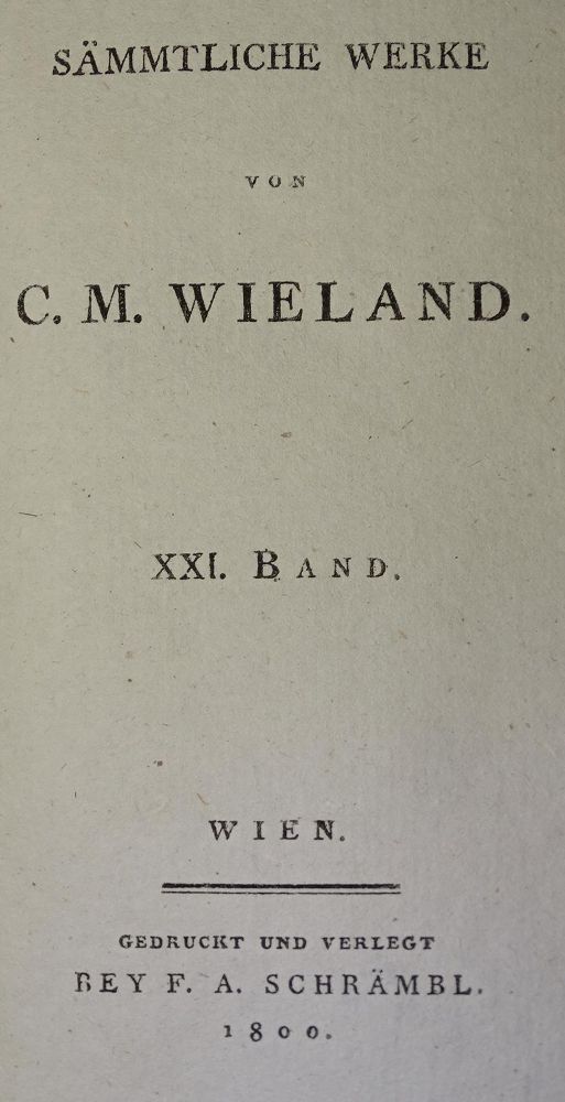 Große Abbildung Nr.1: 124-1239 Wieland Werke.: (Literatur und illustrierte Bücher bis 19.Jahrhundert)