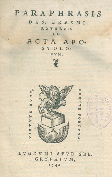 Große Abbildung Nr.1: 124-124 Erasmus v. Rotterdam,D.: (Alte Drucke, Handschriften und Theologie)