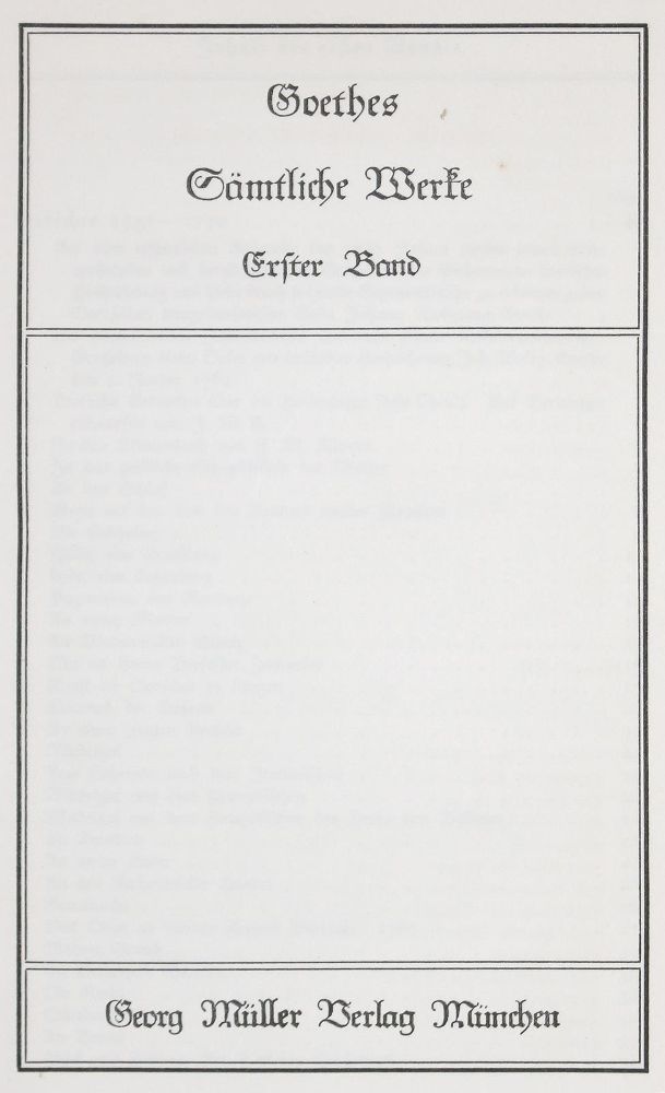Große Abbildung Nr.1: 124-1312 Goethe,(J.W.v.).: (Literatur und illustrierte Bücher 20.Jahrhundert - Alte Literatur in modernen Ausgaben)