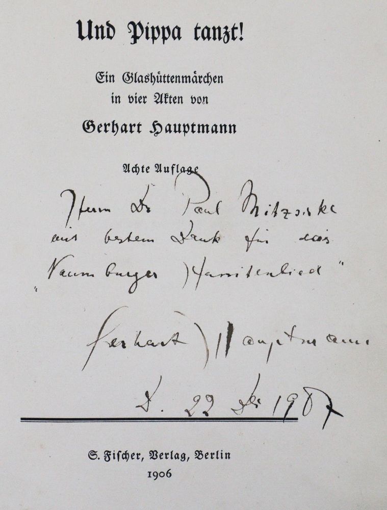 Große Abbildung Nr.1: 124-1328 Hauptmann,G.: (Literatur und illustrierte Bücher 20.Jahrhundert - Alte Literatur in modernen Ausgaben)