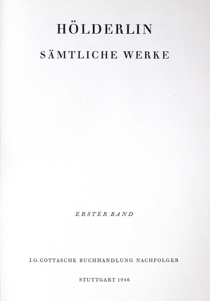 Große Abbildung Nr.1: 124-1332 Hölderlin,F.: (Literatur und illustrierte Bücher 20.Jahrhundert - Alte Literatur in modernen Ausgaben)