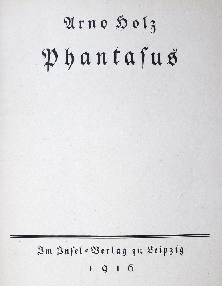 Große Abbildung Nr.1: 124-1337 Holz,A.: (Literatur und illustrierte Bücher 20.Jahrhundert - Alte Literatur in modernen Ausgaben)