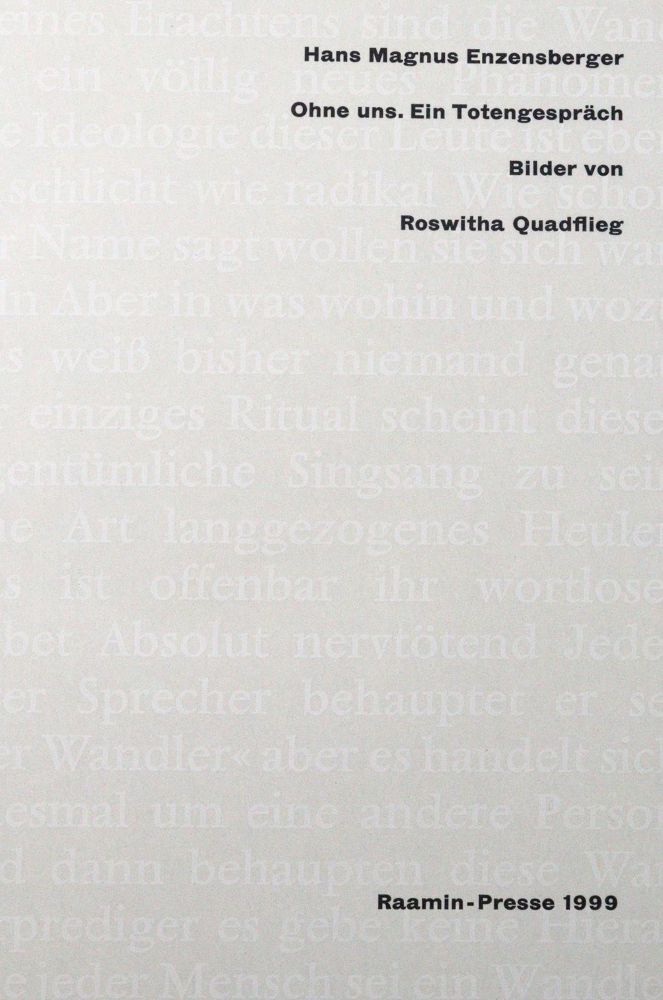 Große Abbildung Nr.1: 124-1409 Enzensberger,H.M.: (Quadflieg)