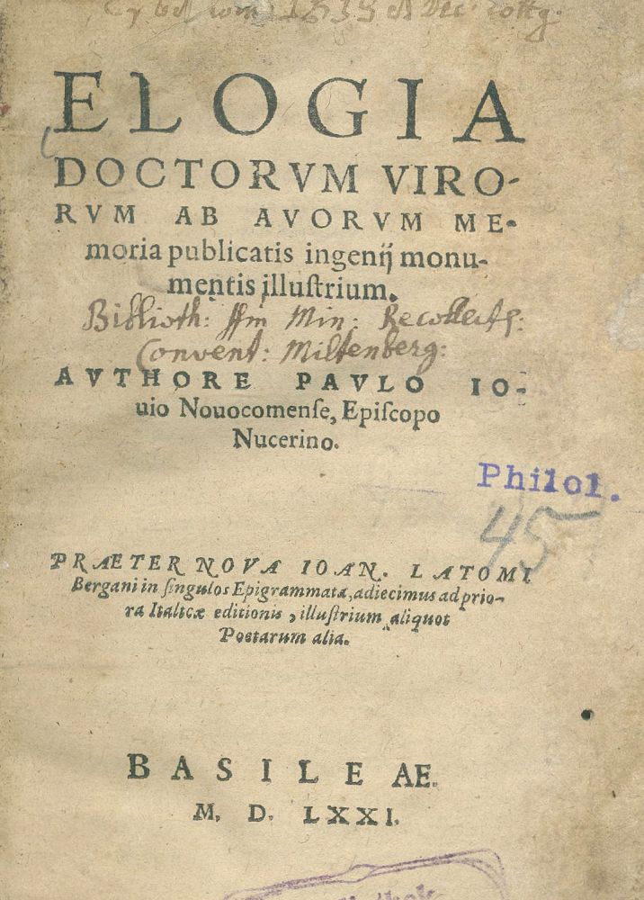 Große Abbildung Nr.1: 124-143 Giovio,P.: (Alte Drucke, Handschriften und Theologie)