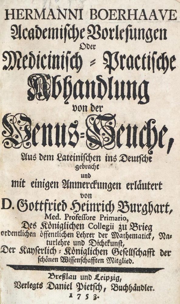 Große Abbildung Nr.1: 124-1473 Boerhaave,H.: (Medizin)