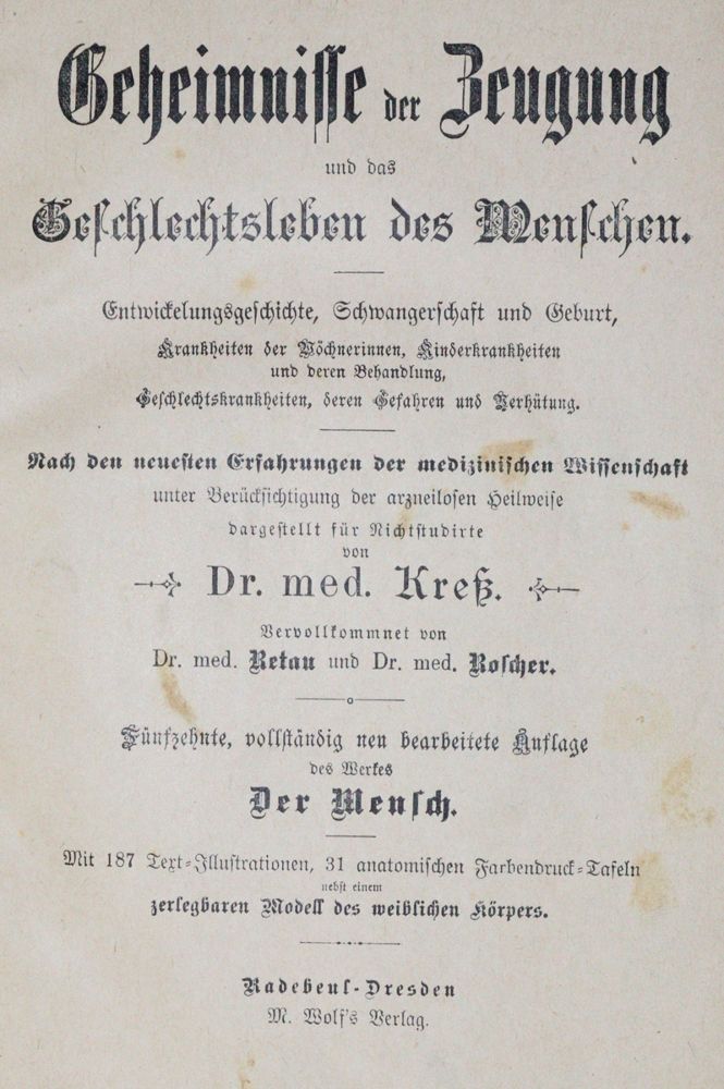 Große Abbildung Nr.1: 124-1484 Kress,(O).: (Medizin)