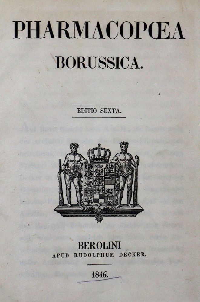 Große Abbildung Nr.1: 124-1491 Pharmacopoea Borussica.: (Medizin, Pharmazie)