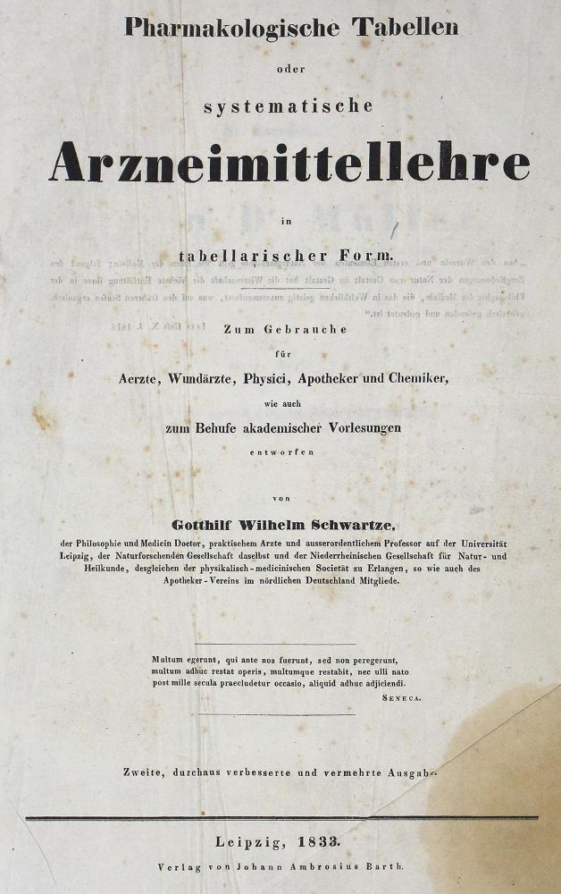 Große Abbildung Nr.1: 124-1495 Schwartze,G.W.: (Medizin, Pharmazie)