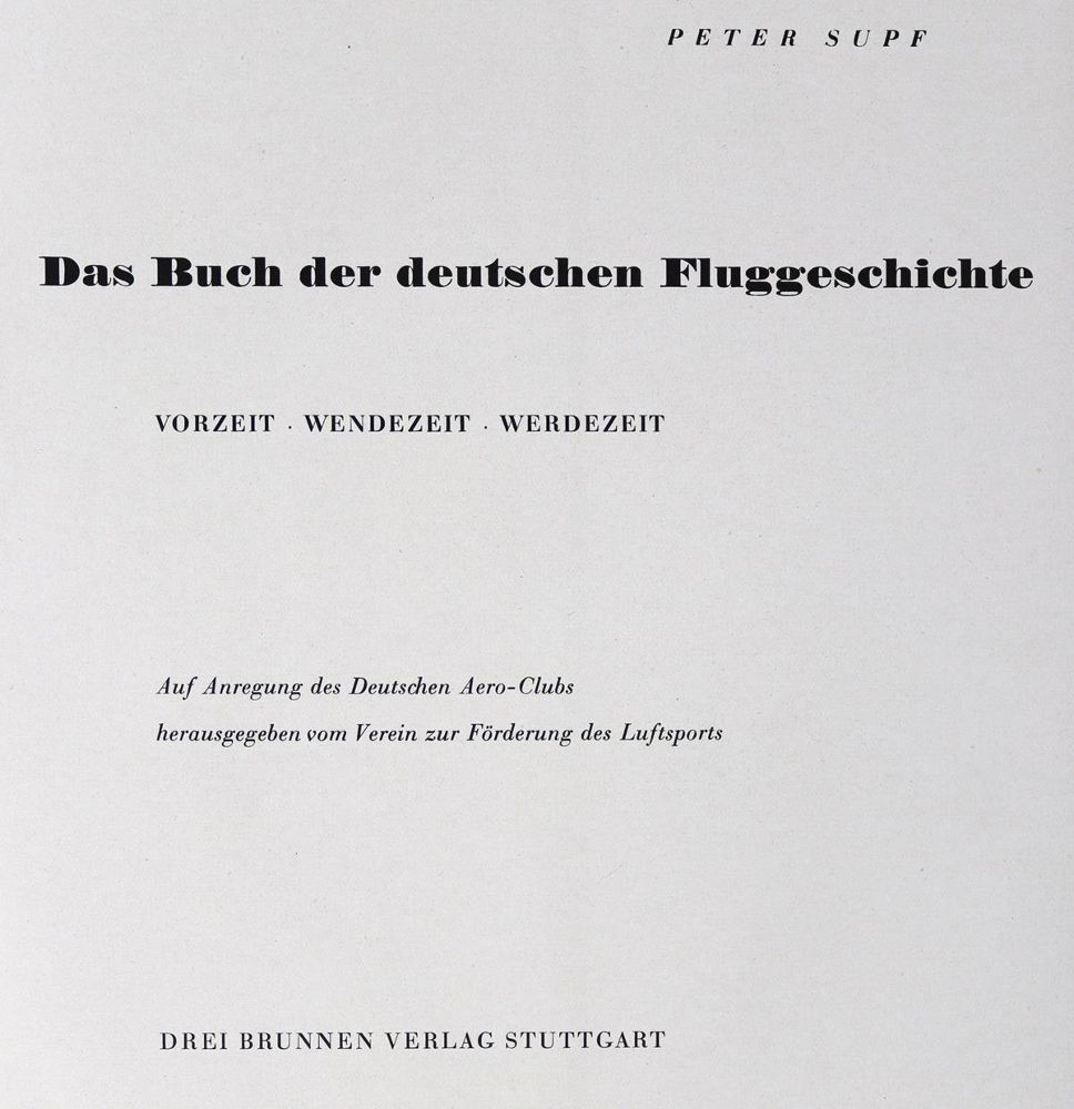 Große Abbildung Nr.2: 124-1535 Supf,P.: (Verschiedene Gebiete - Varia, Aeronautik)