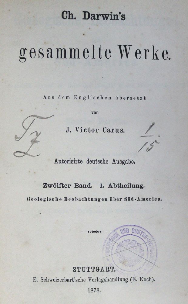 Große Abbildung Nr.1: 124-1554 Darwin,C.: (Verschiedene Gebiete - Varia)