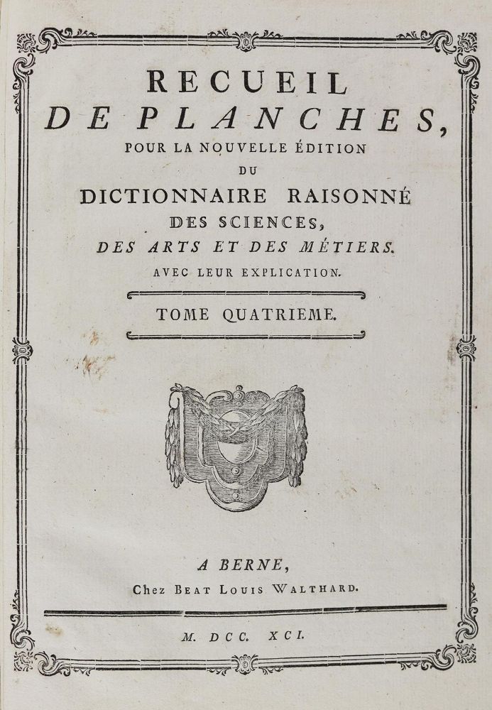 Große Abbildung Nr.6: 124-1555 Diderot,D. u. J. d'Alembert.: (Verschiedene Gebiete - Varia)