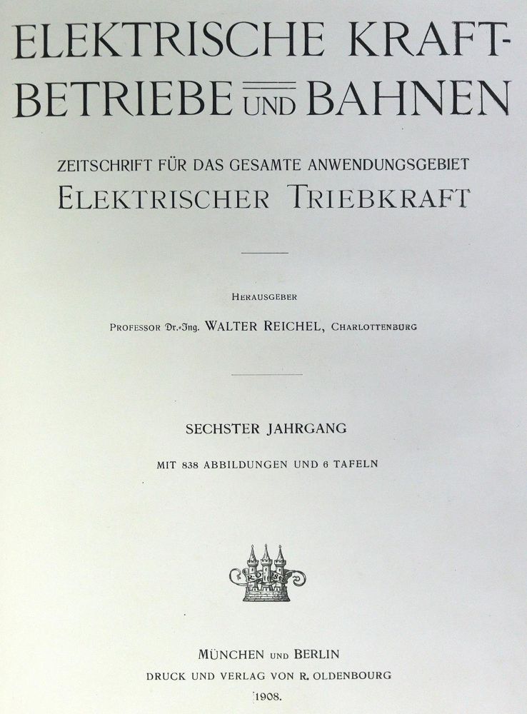 Große Abbildung Nr.1: 124-1561 Elektrische Kraftbetriebe und Bahnen.: (Verschiedene Gebiete - Varia, Elektrizität)