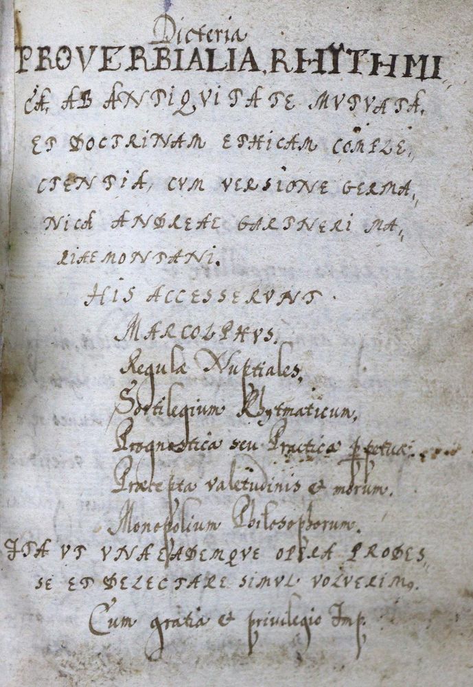 Große Abbildung Nr.1: 124-159 Dicteria Proverbialia: (Handschriften)