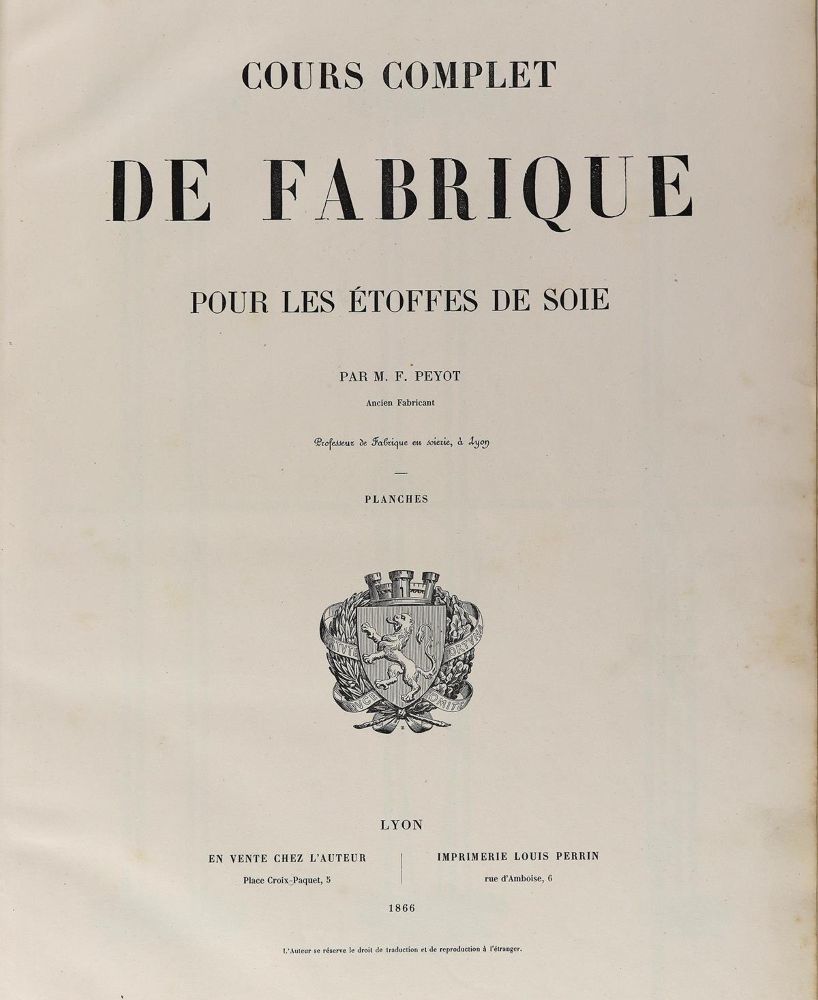 Große Abbildung Nr.1: 124-1602 Peyot,M.F.: (Verschiedene Gebiete - Varia, Textil, Seide)