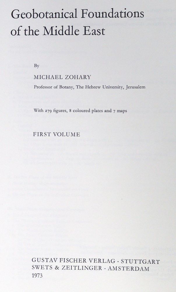 Große Abbildung Nr.1: 124-1608 Zohary,M.: (Verschiedene Gebiete - Varia)