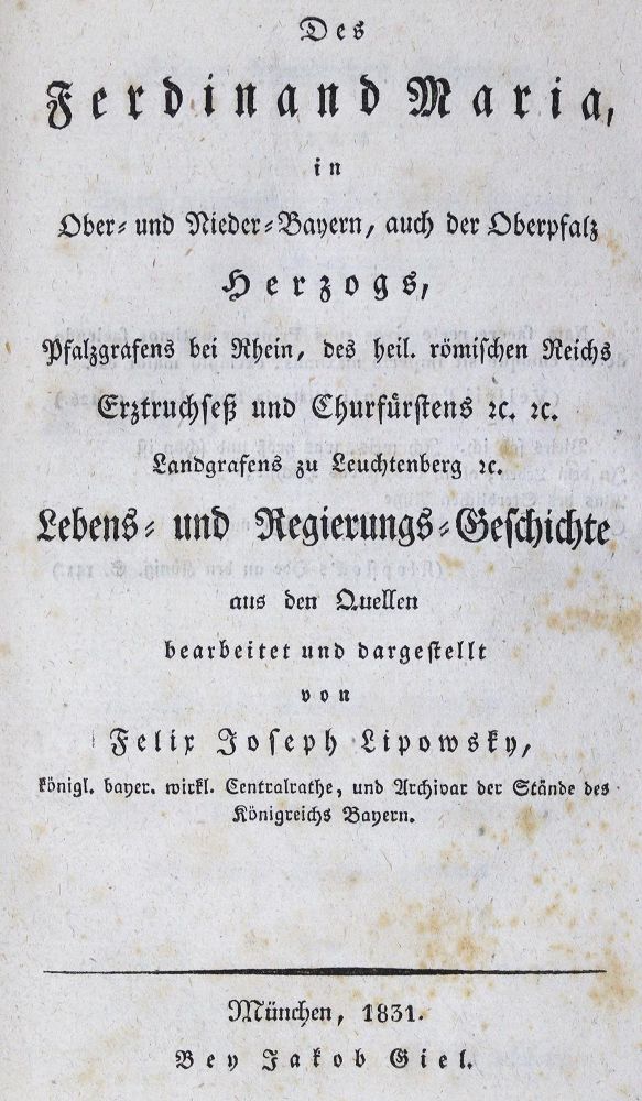 Große Abbildung Nr.1: 124-1663 Lipowsky,F.J.: (Deutschland, Bayern)