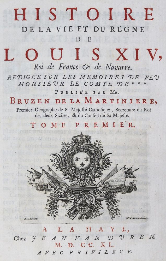 Große Abbildung Nr.1: 124-1751 Bruzen de La Martiniere,(A.A.).: (Frankreich, Louis XIV.)