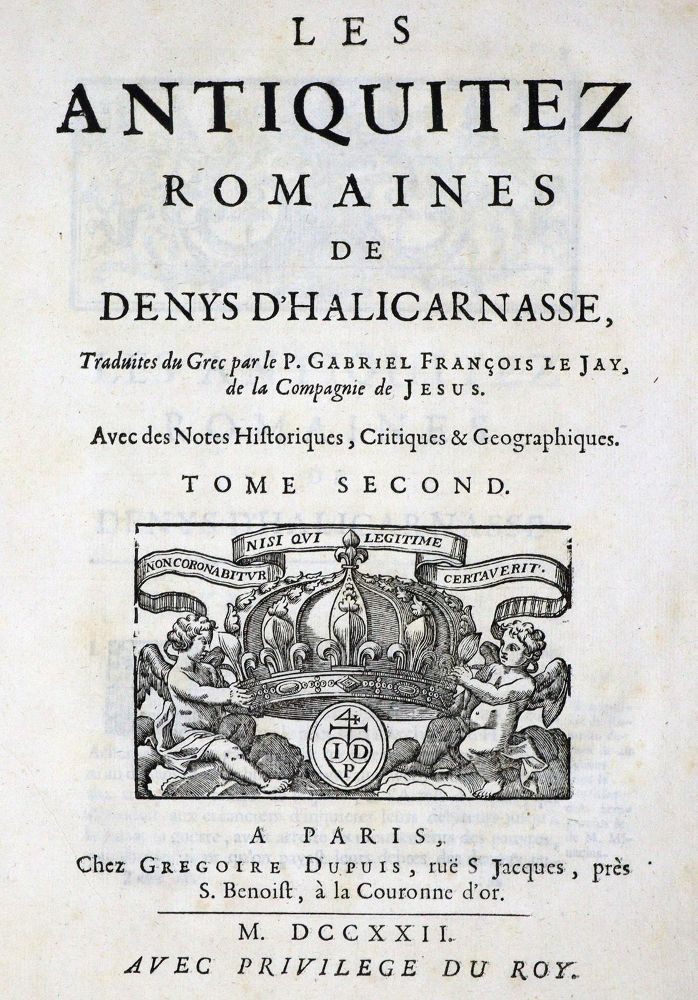 Große Abbildung Nr.1: 124-1771 Dionysius Halicarnassensis.: (Italien)