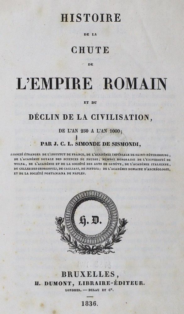 Große Abbildung Nr.1: 124-1785 Simonde de Sismondi,J.C.L.: (Italien)